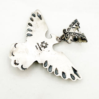 Richard Yazza Coral Thunderbird Pendant