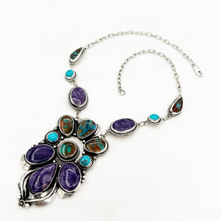 HJC x Donnalee Shewmanke Royston and Charoite Cluster Necklace