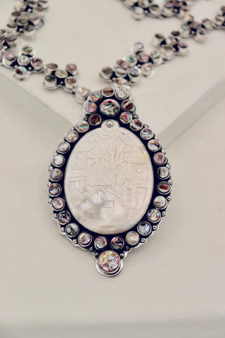 Federico Jimenez Killer Cameo Necklace in MOP and Abalone
