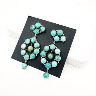 Federico Jimenez Turquoise Dangle Statement Earrings