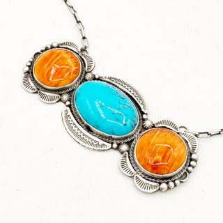 Sheila Tso Oversized Three Stone Bar Necklace