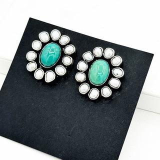 Federico Jimenez Perfect Pearl and Turquoise Earrings