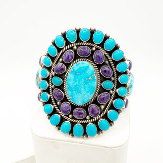 Tyler Brown Blue Ridge, Charoite, and Sleeping Beauty Massive Cluster Cuff