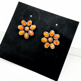 Federico Jimenez Orange Spiny Cluster Earrings