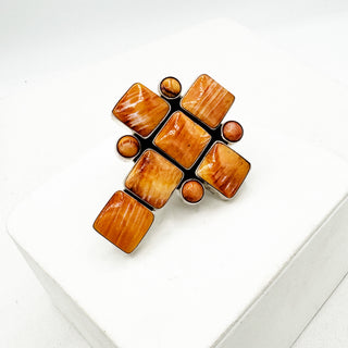 Federico Jimenez Orange Spiny Cross Ring