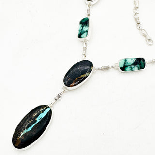 Prairie Sky Big Daddy Lariat - Blackjack and Emerald Rose Variscite
