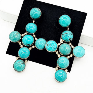 Federico Jimenez Turquoise Cross Earrings