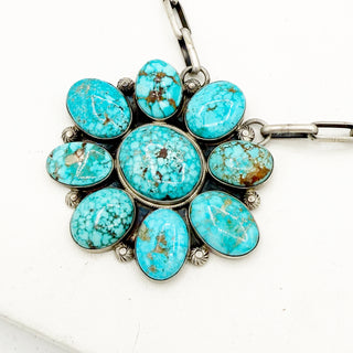 Freddie Maloney Highgrade Waterweb Kingman Cluster Necklace