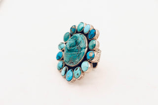 Federico Jimenez Carved Kingman Rose Ring