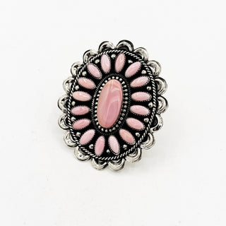 Hemmerson Brown Giant Pink Conch Cluster Ring