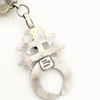 Myron Etsitty Tufa Cast Coral Lariat