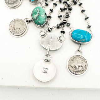 Clavin Delgarito Royston Buffalo Nickle Rosary Chain Necklace