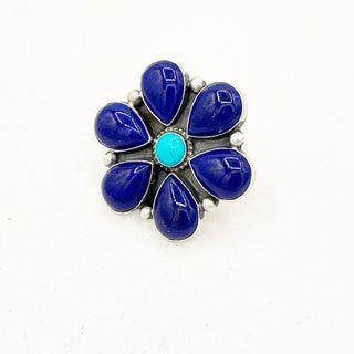 Justine Tso "Baca" Lapis and Sleeping Beauty Cluster Ring