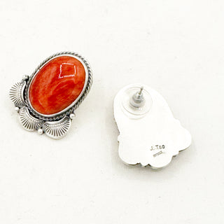 Justine Tso "Baca" Red Spiny Statement Studs