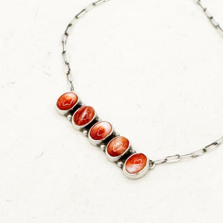Justine Tso "Baca" Red Spiny Bar Necklace