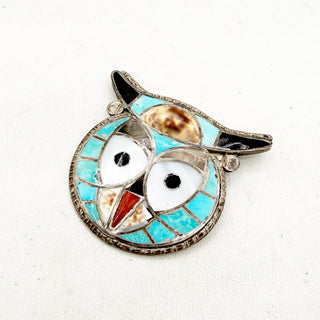 The Birds ask at Night - Zuni Owlface Pin