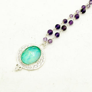 Amethyst Rosary Chain "Charmed" Necklace