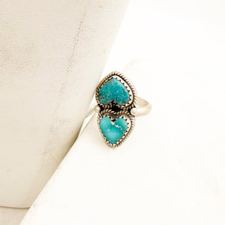 White Water Double Heart Ring