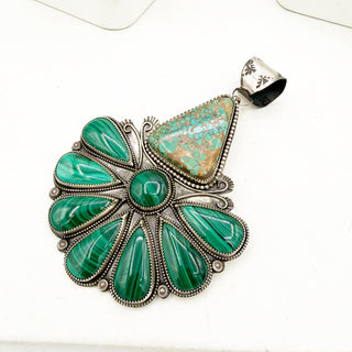 Kurt Card Pilot Mountain and Malachite Pendant