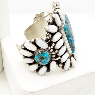 Tyler Brown Persian Turquoise and White Mediterranean Coral Cluster Cuff