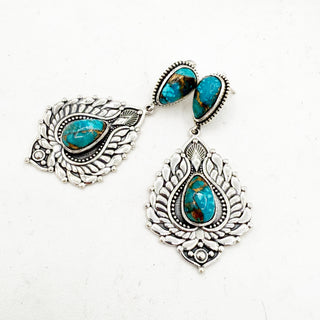 Blue Mohave Radiant Postback Statement Earrings
