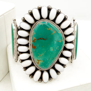 Tyler Brown High Grade Royston and White Mediterranean Coral Cluster Cuff