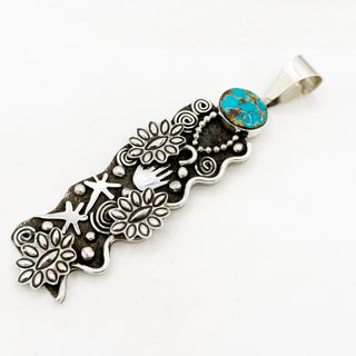 Alex Sanchez Flower Grandmother Blue Grotto Pendant