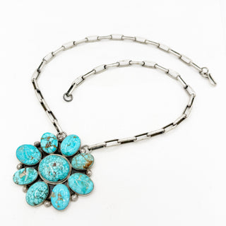Freddie Maloney Highgrade Waterweb Kingman Cluster Necklace