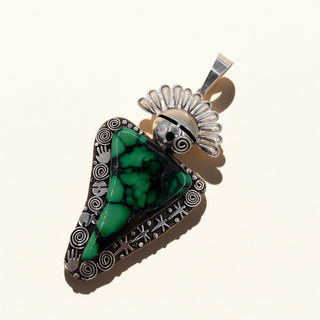 Alex Sanchez Emerald Rose Oversized Maiden Pendant