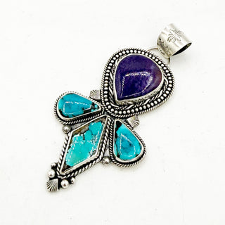 Donnalee Shewmake Charoite and Pilot Mountian Cluster Pendant