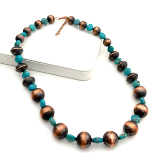 Chunky Copper NP and Kingman Necklace