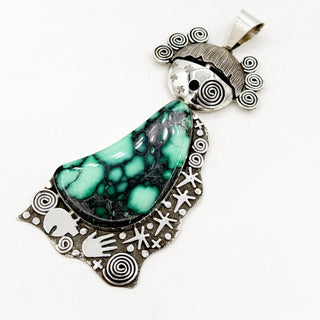Alex Sanchez Emerald Rose Variscite Maiden Pendant