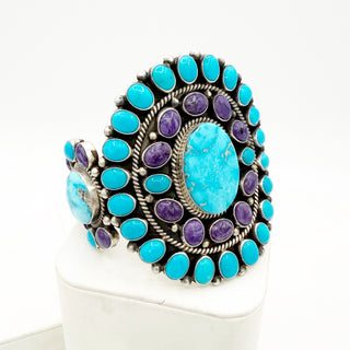 Tyler Brown Blue Ridge, Charoite, and Sleeping Beauty Massive Cluster Cuff