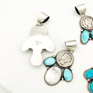 Sheila Tso Mercury Dime Blue Ridge Cluster Pendants