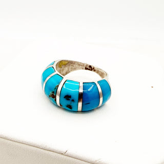 Morenci Inlay Size 12 Vintage Domed Ring