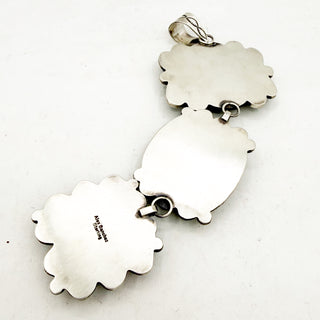 Alex Sanchez Three Stone Emerald Rose Pendant