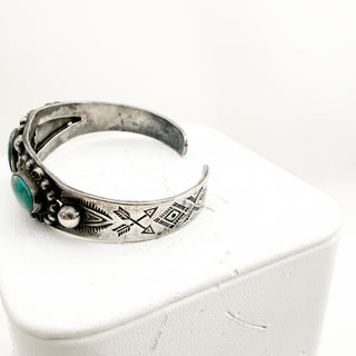 The First Thunder Collection - Six Harvey Era Turquoise and Silver Thunderbird Cuffs