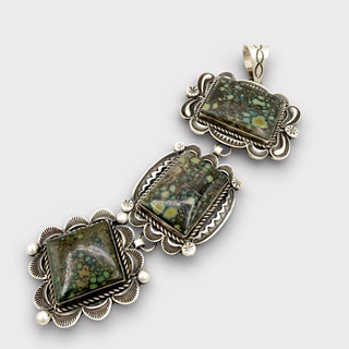 Alex Sanchez Three Stone Emerald Rose Pendant