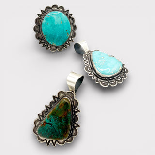 Andy Cadman Turquoise Concho Pendants