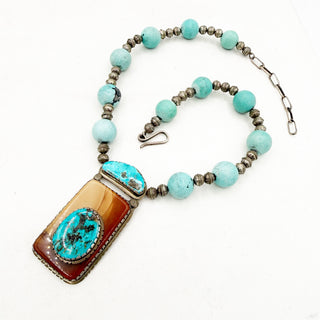 Tom Wheeler Morenci and Bruneau Jasper Necklace