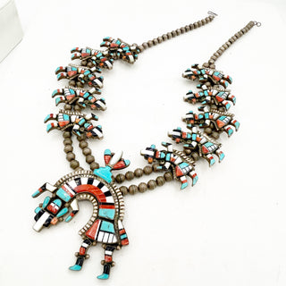 Vintage Zuni Rainbow Man Squashblossom