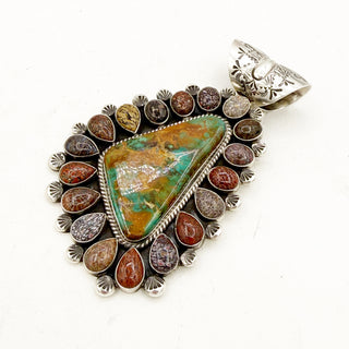 Tyler Brown Highgrade Royston and Dino Bone Cluster Pendant