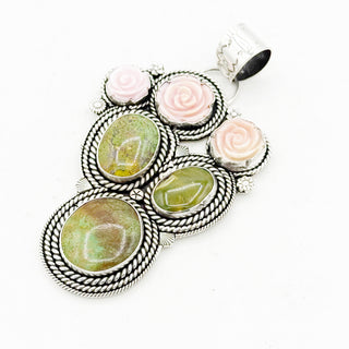 Donnalee Shewmnake Giant Pink Conch and Royston Cactus Pendant