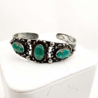 The First Thunder Collection - Six Harvey Era Turquoise and Silver Thunderbird Cuffs