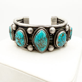 There the River Turns Blue - Vintage Indian Mountain Row Cuff