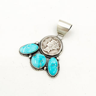 Sheila Tso Mercury Dime Blue Ridge Cluster Pendants