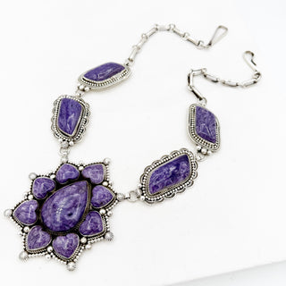 Alex Sanchez Charoite Old Style Cluster Necklaec
