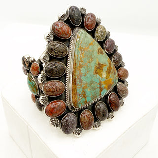 Tyler Brown Highgrade Royston and Dino Bone Cluster Cuff