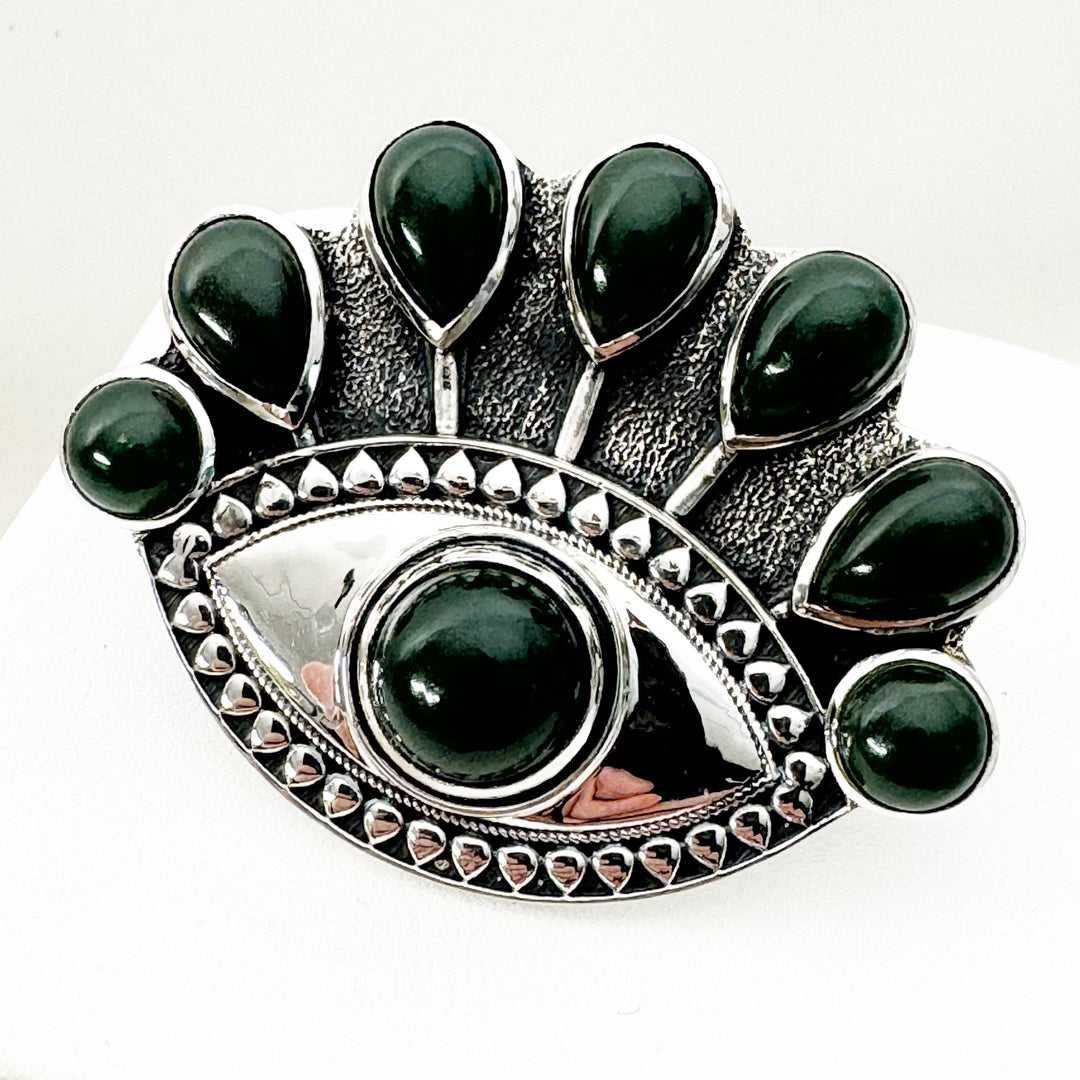 Peacock Sacred Eye Ring - Jade
