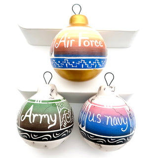 PRE-ORDER US Armed Forces Etched Ornaments by Vanessa Charlie